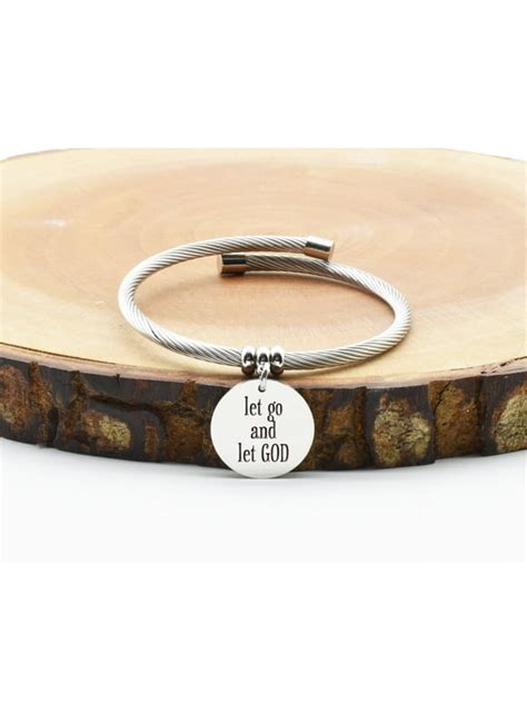 pink box stainless steel bangle|Solid Stainless Steel Open Cable Inspirational Charm Bracelet By .